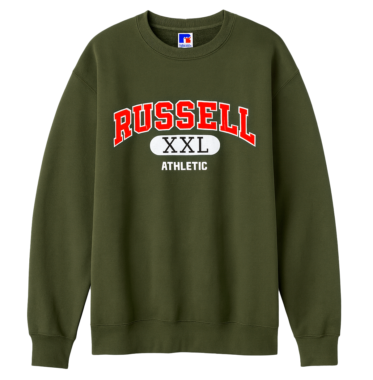 RUSSELL ATHLETIC CREWNECK SWEATSHIRT OLIVE - RUSFLCCRW