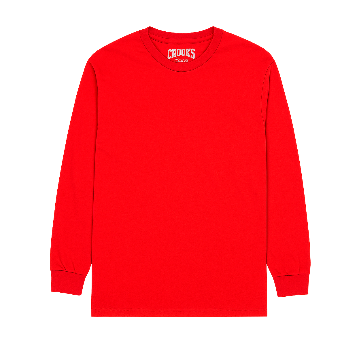CROOKS & CASTLES LONG SLEEVE SHIRT RED - BLANK (PRINTED TAG)