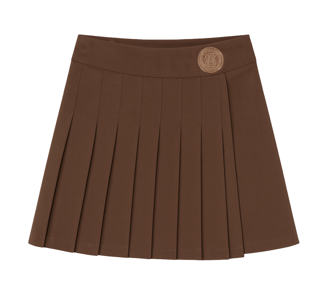 GIRL'S HONOR THE GIFT PLEATED SKIRT BROWN - KHTG230314