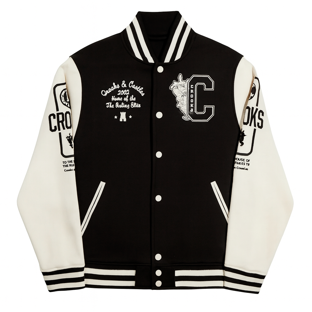 CROOKS & CASTLES VARSITY JACKET BLACK - 2I50303
