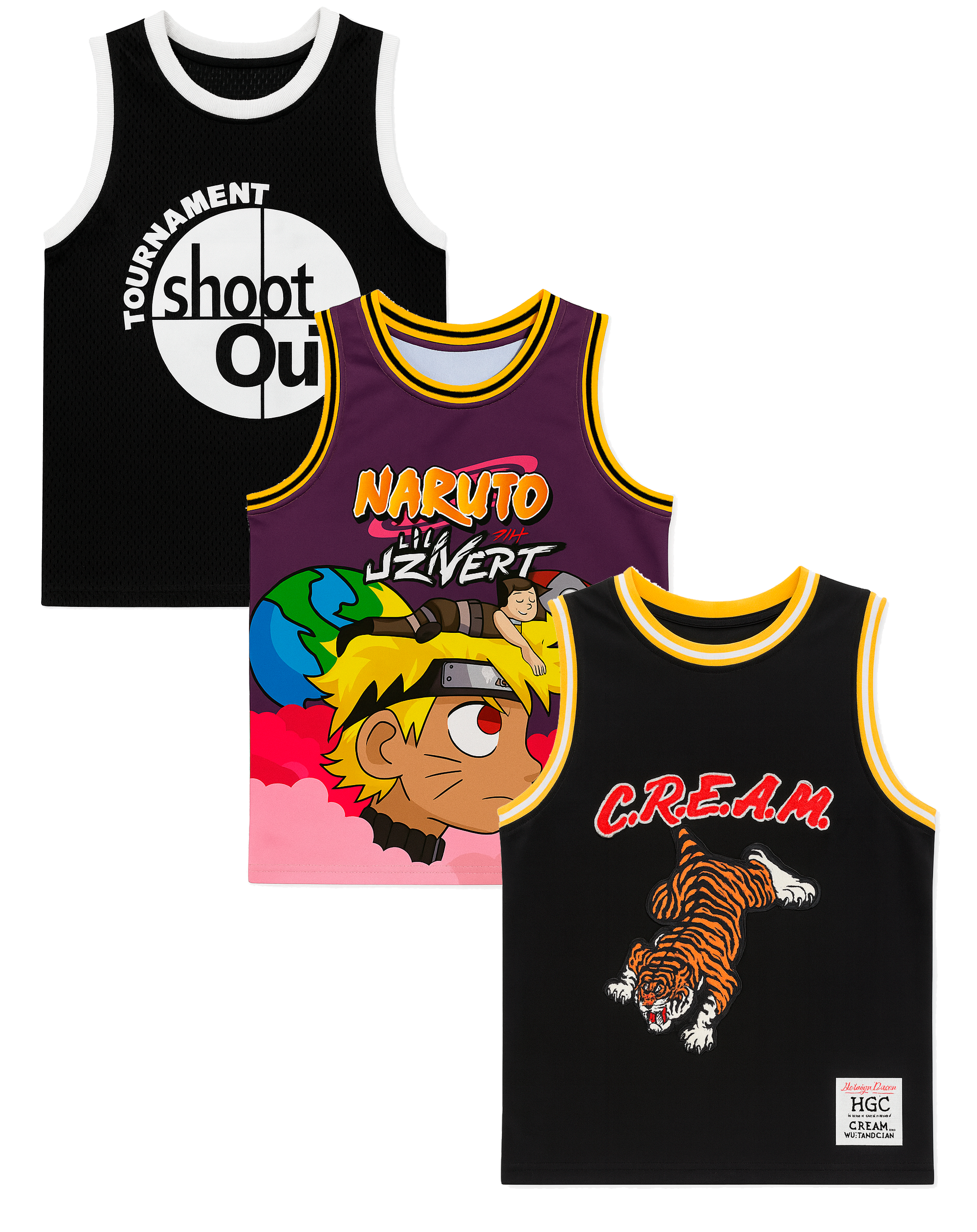 YOUTH HEADGEAR ASSORTED MUSIC BASKETBALL JERSEYS ASST - HGC-YBBJ-MUSIC