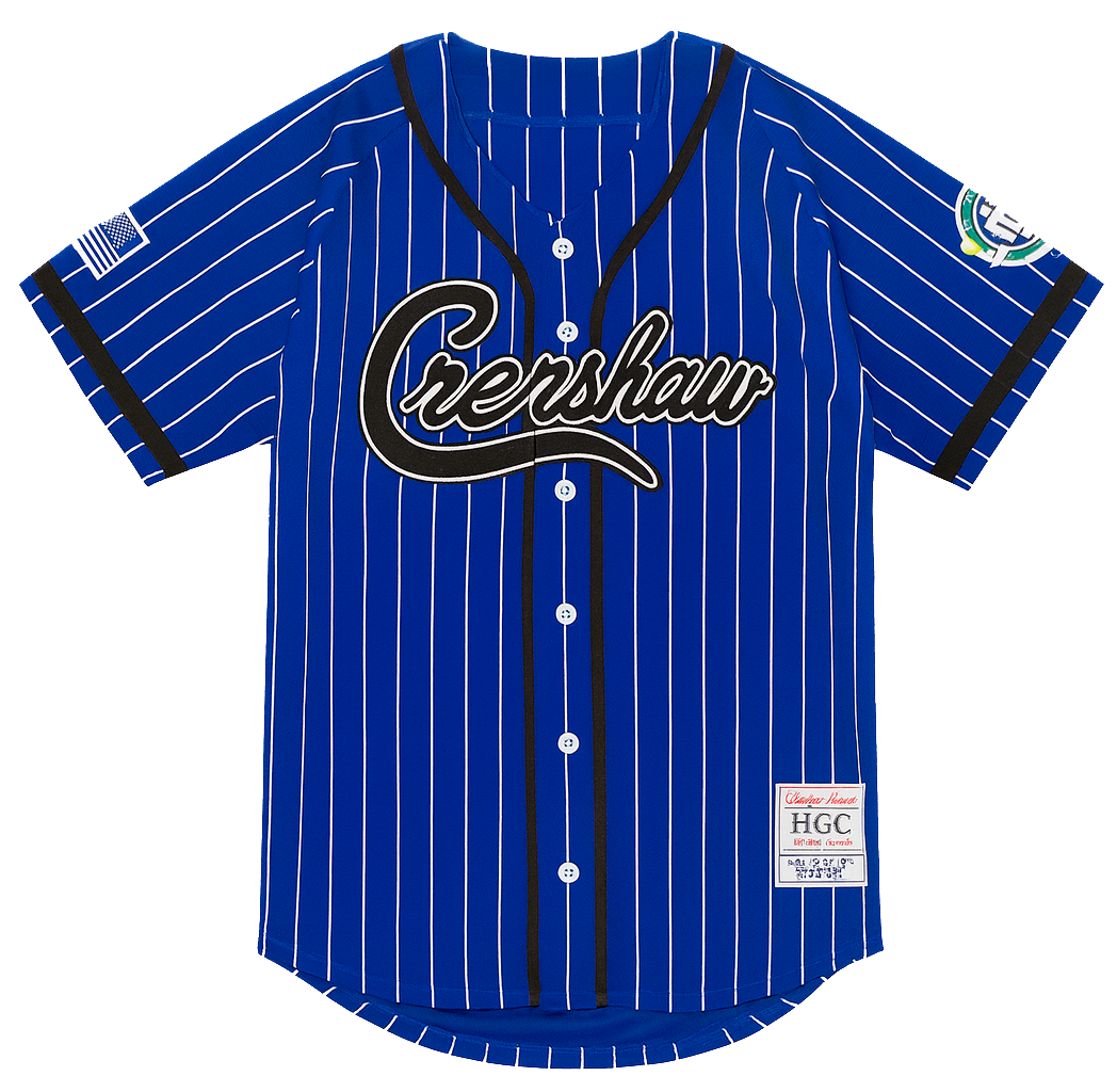 HEADGEAR  CRENSHAW NIPSEY BASEBALL JERSEY BLUE - HGC072-BAJ-02