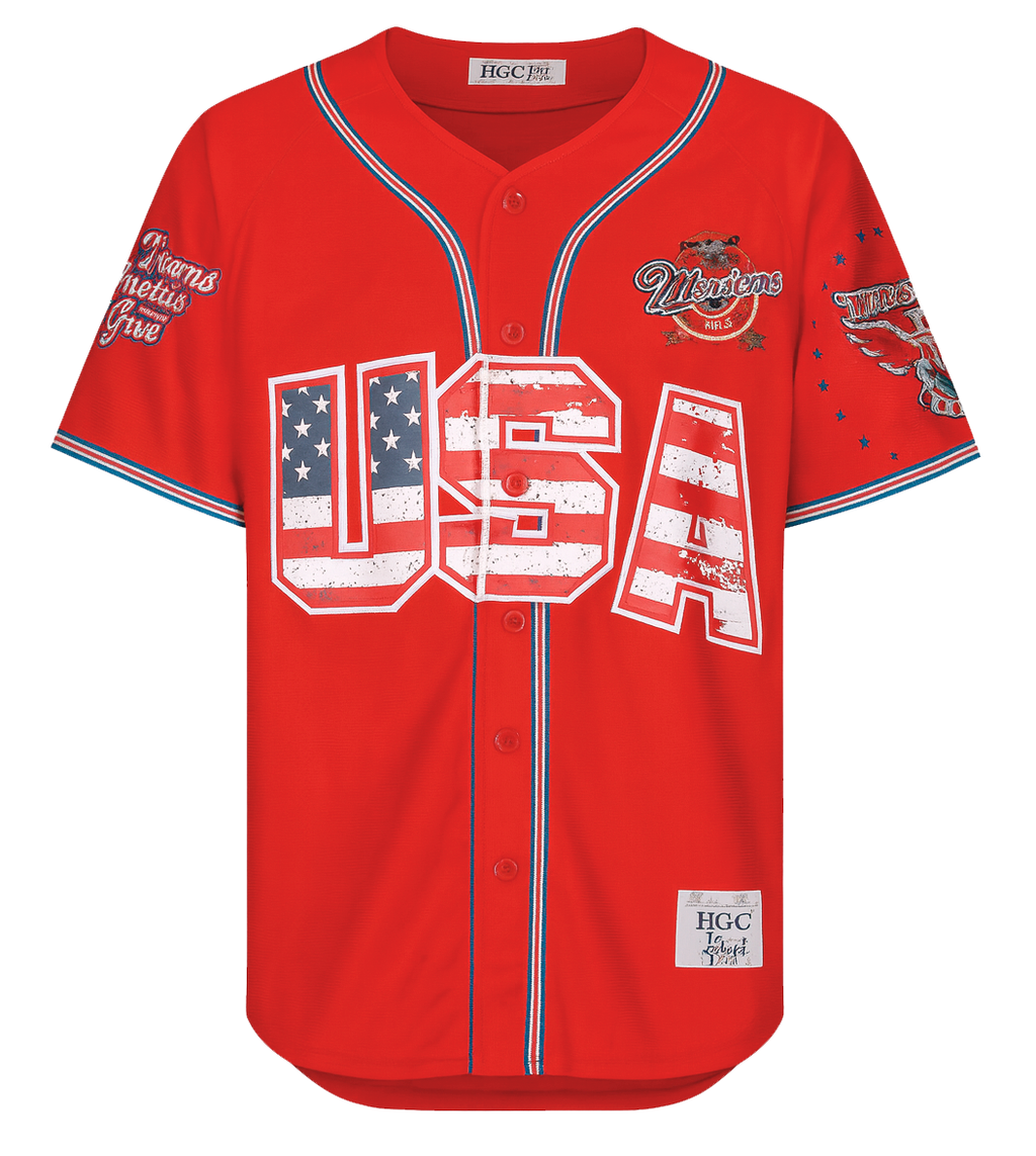 GULL 【2mm JERSEY TOPPER】 HEADGEAR TRUMP USA BASEBALL JERSEY RED - HGC191-BAJ-03