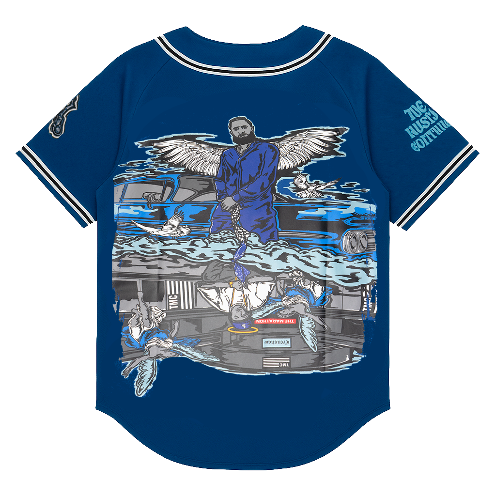 BRAND X NIPSEY BASEBALL JERSEY ROYAL - BX003-BAJ-03