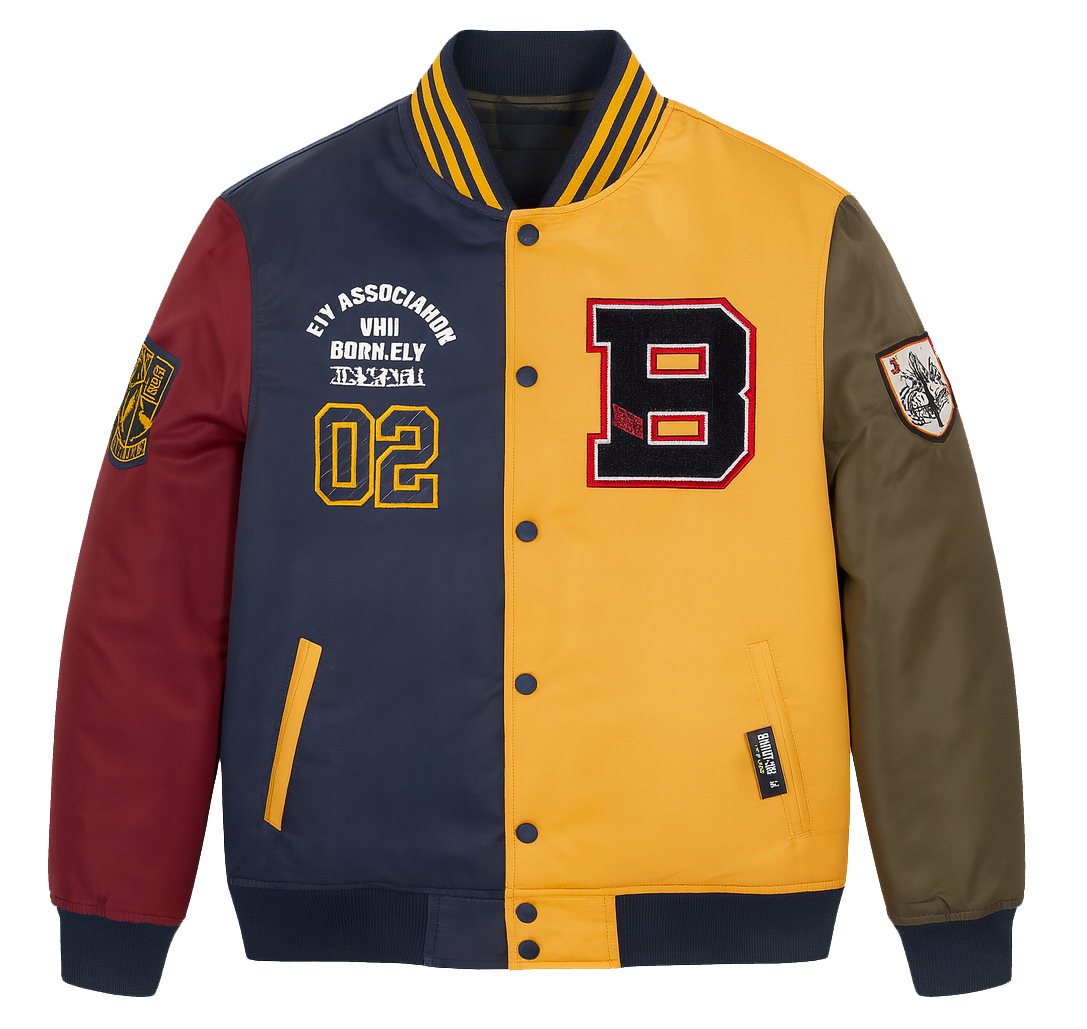 BORN FLY INSULATED VARSITY JACKET OLIVE - 2211O4537