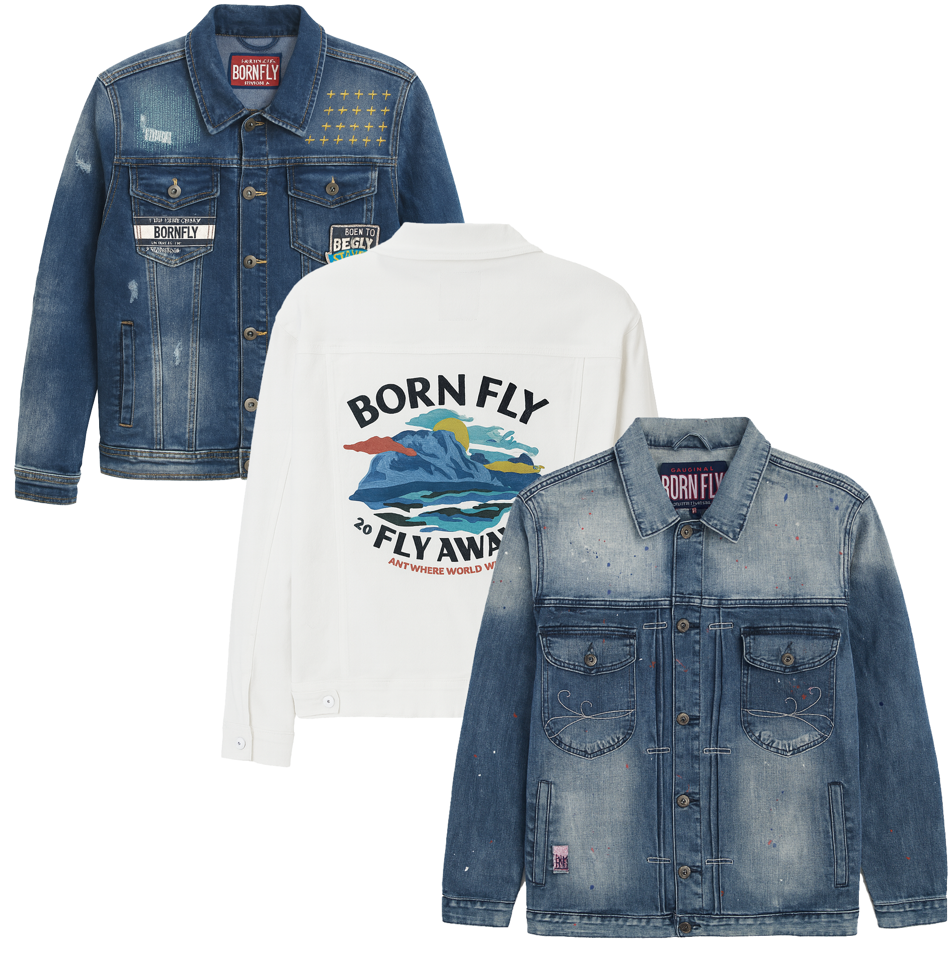 BORN FLY ASSORTED DENIM JACKETS ASST - BFDJKTA