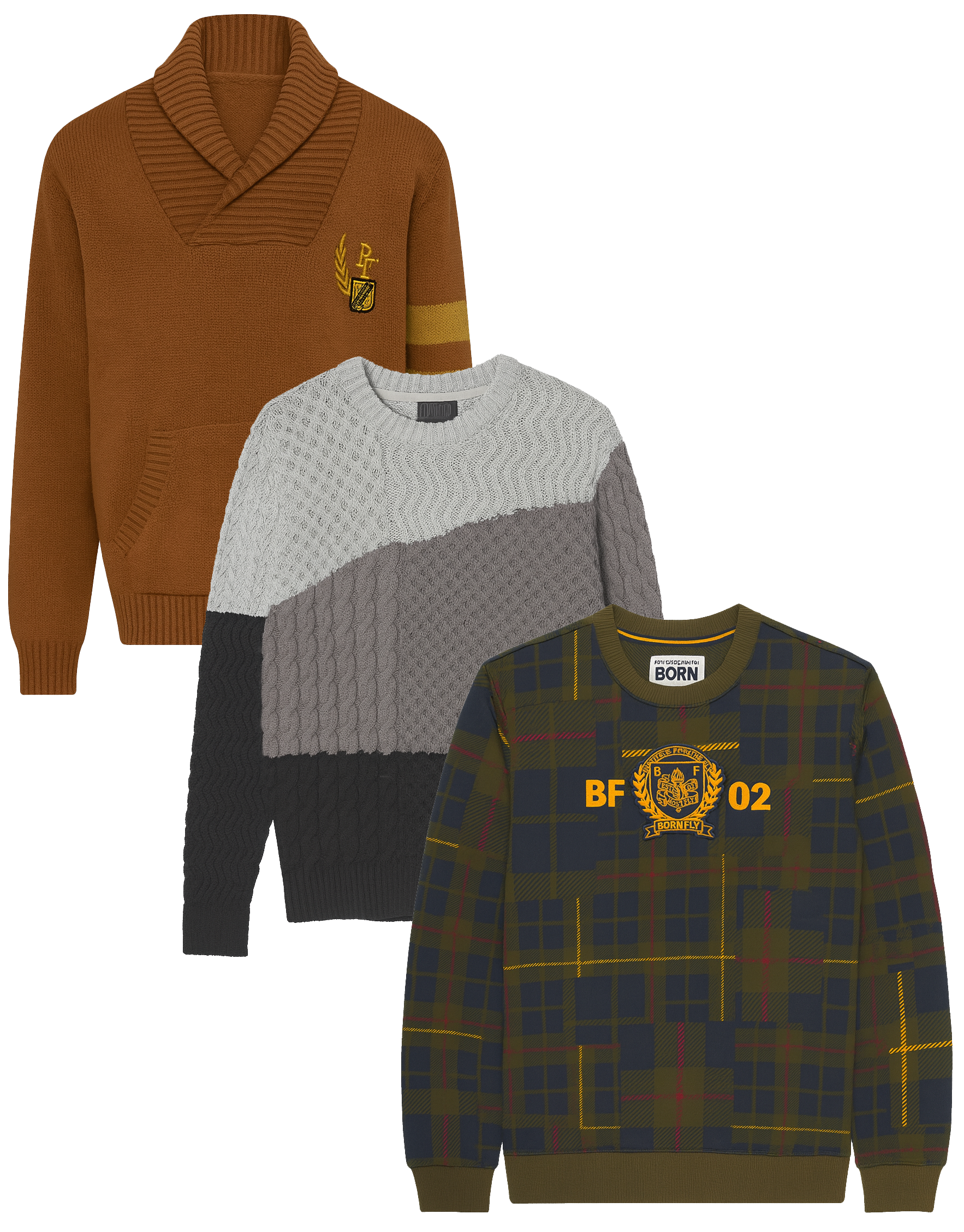BORN FLY ASSORTED CREWNECK SWEATSHIRTS ASST - BFCWNA