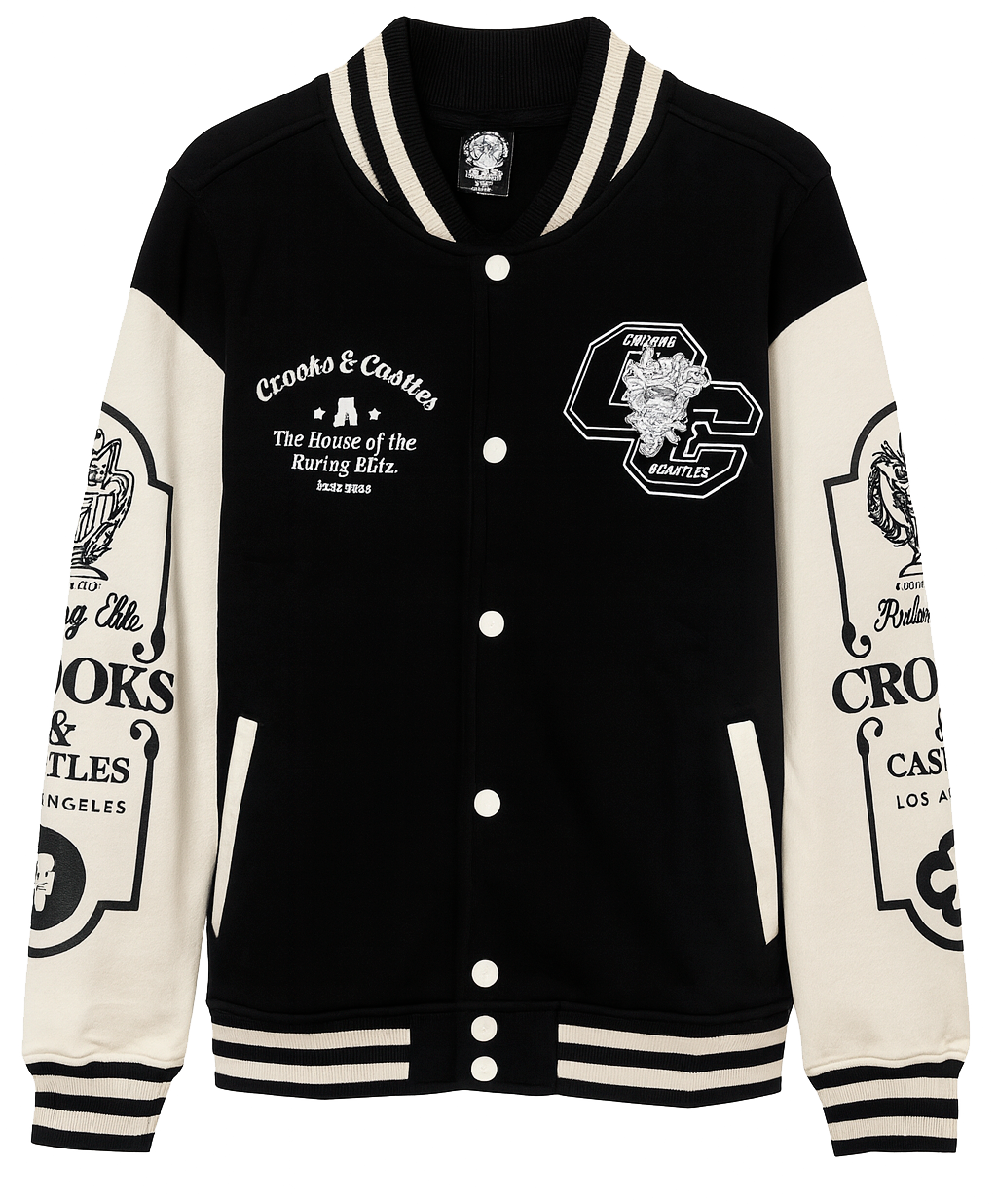 CROOKS & CASTLES VARSITY JACKET BLACK - 3P50306