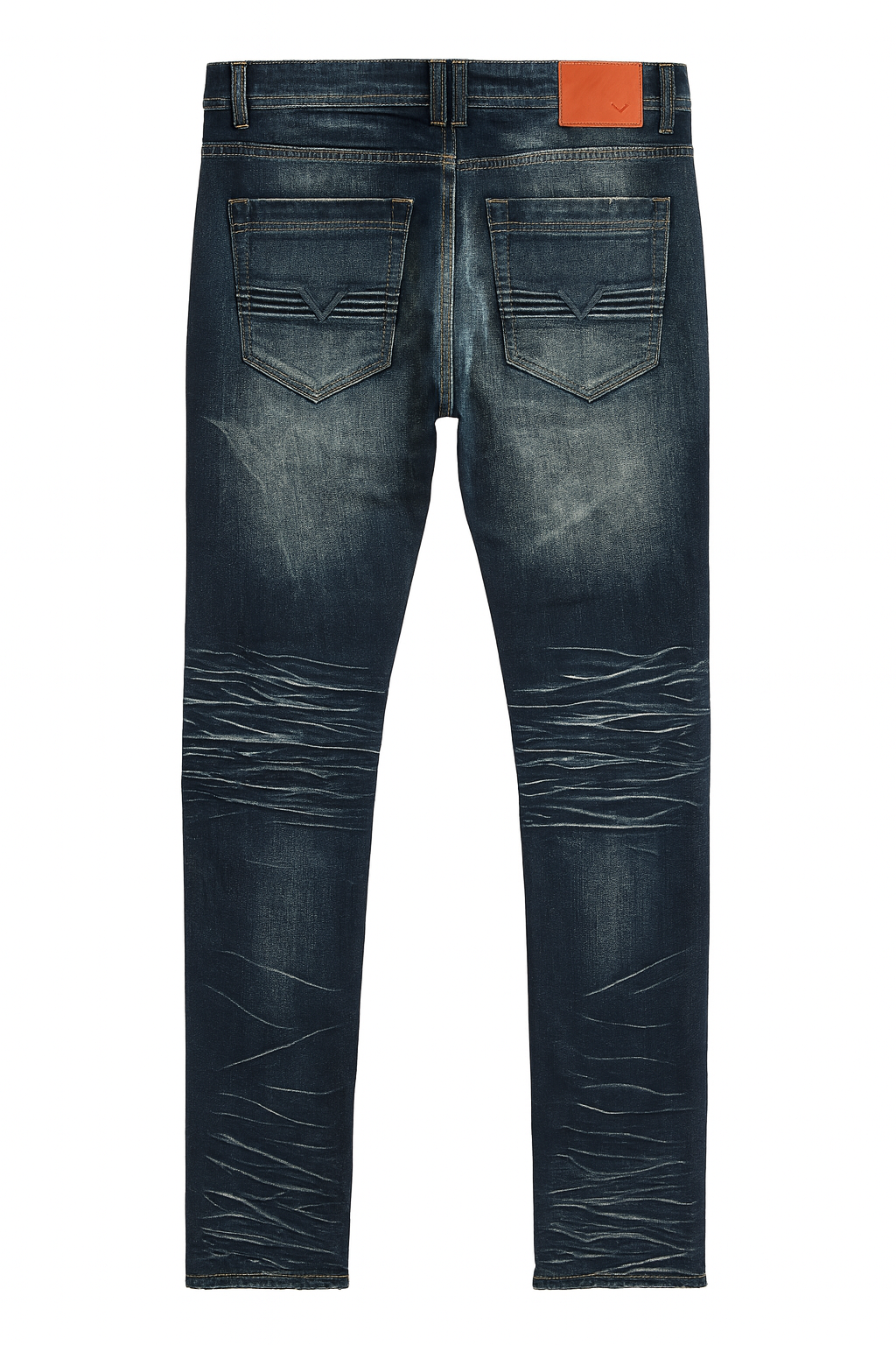 STONERS VINTAGE JEANS DISTRESSED MOTO DENIM PANTS INDIGO - RACER