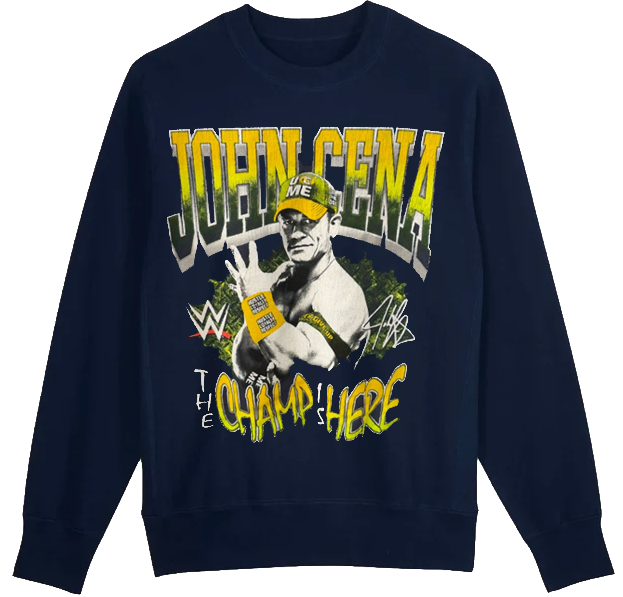 LICENSED WWE JOHN CENA CREWNECK NAVY - WXBW5428RC
