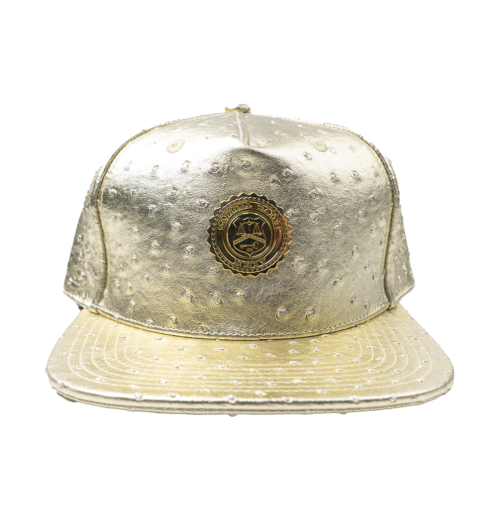 CAPITAL GAINS SHINY LEATHER STRAPBACK HAT GOLD - CG034