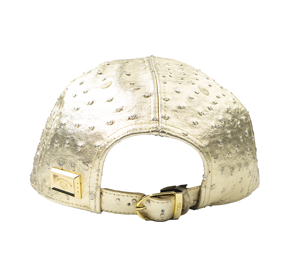 CAPITAL GAINS SHINY LEATHER STRAPBACK HAT GOLD - CG034