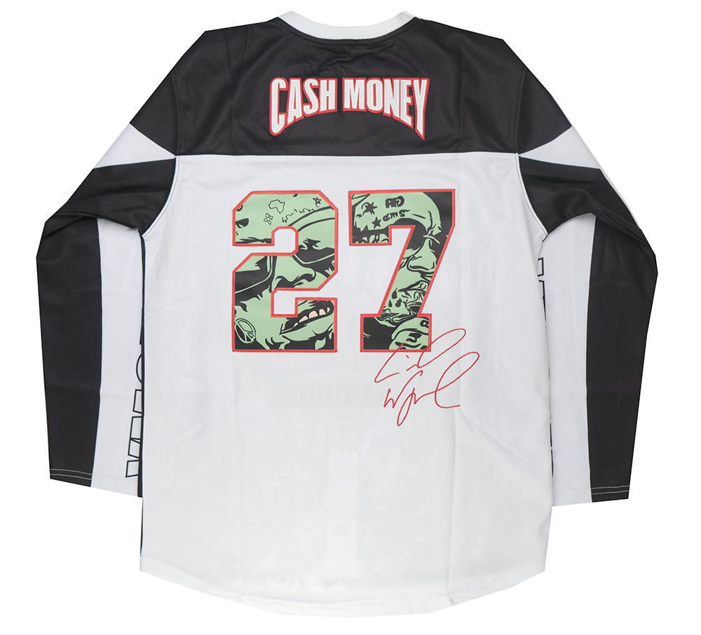 HEADGEAR CASH MONEY RECORDS HOCKEY JERSEY WHITE/BLK - HGC053-HKYJ-37