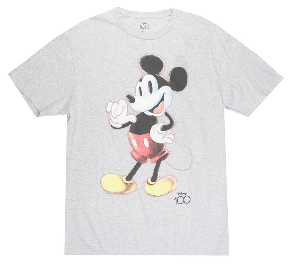 LICENSED MICKEY MOUSE T-SHIRT HEATHER GREY - DS1D03BM