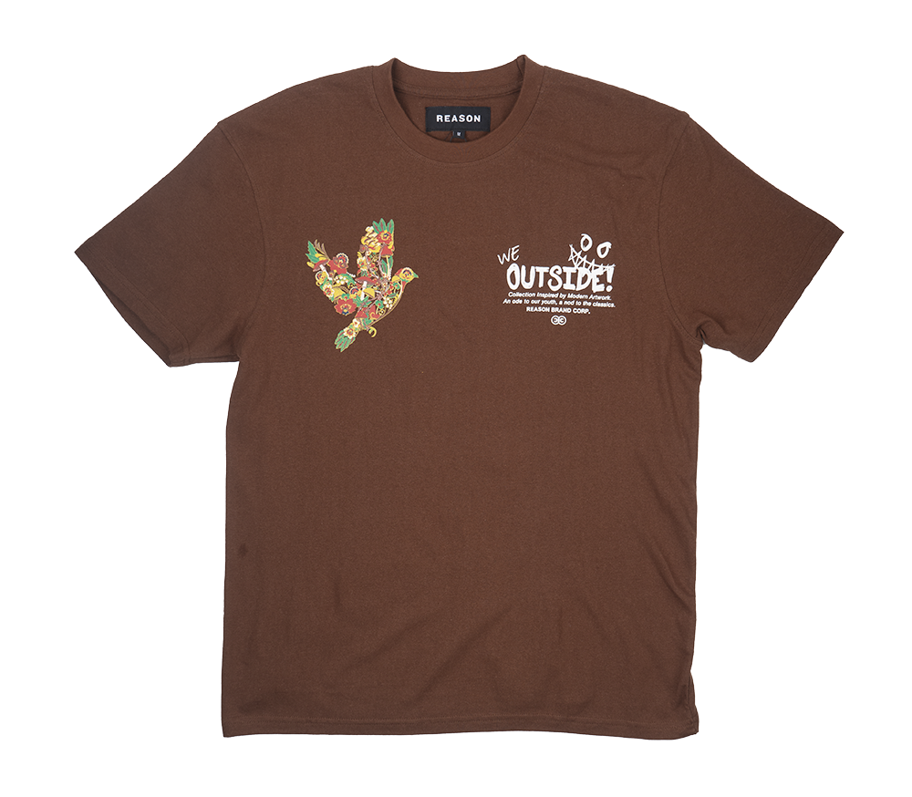 REASON S/S GRAPHIC T-SHIRT BROWN - R3T59