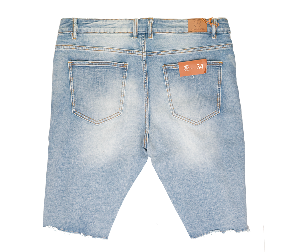 CRYSP DENIM CUT OFF SHORTS BLUE - CRYSPSM121-103