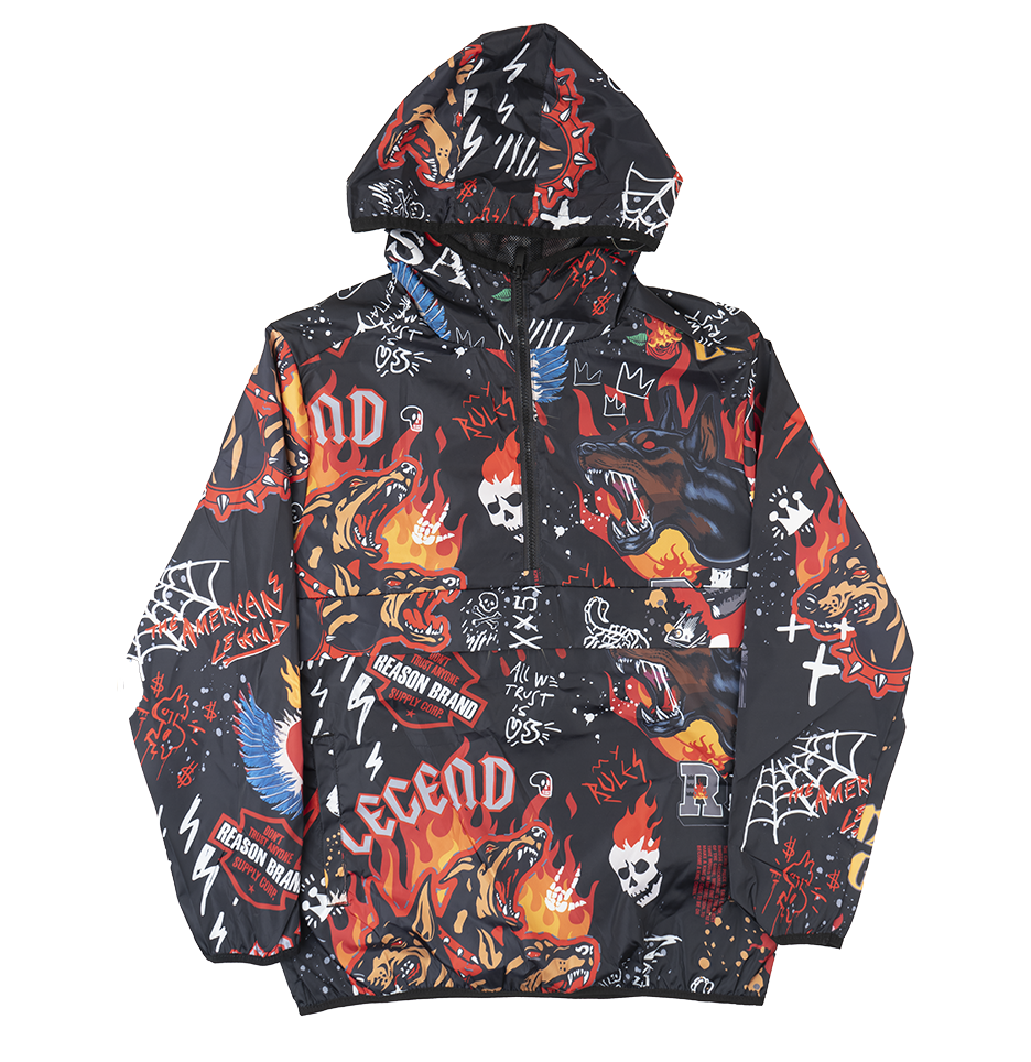 REASON ANORAK WINDBREAKER HOODED JACKET MULTI - TSB64