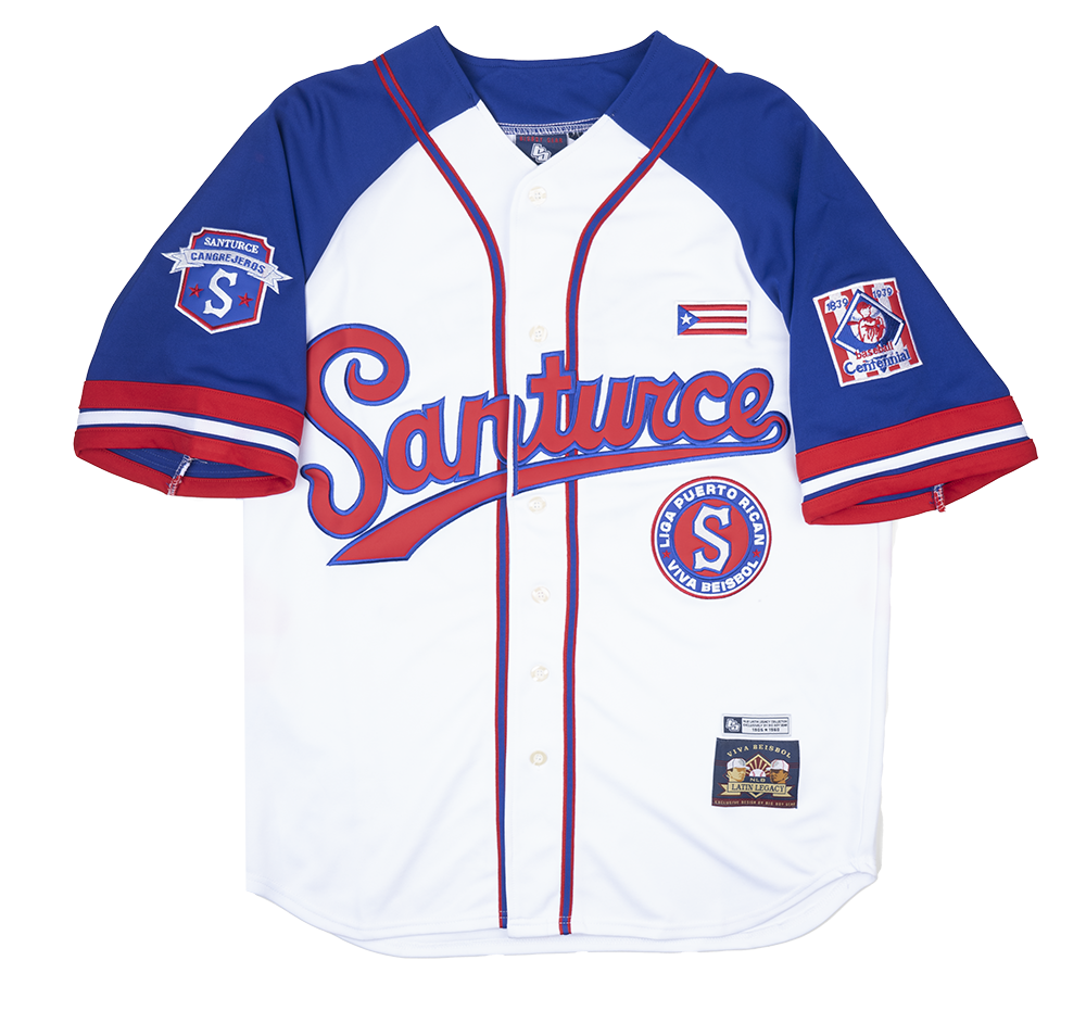 BIG BOY SANTURCE BASEBALL JERSEY WHT/RED/BLUE - BBNLBPTO