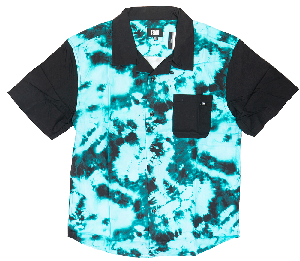TSNMI S/S BUTTON DOWN BLUE TIE DYE - TSNMI01