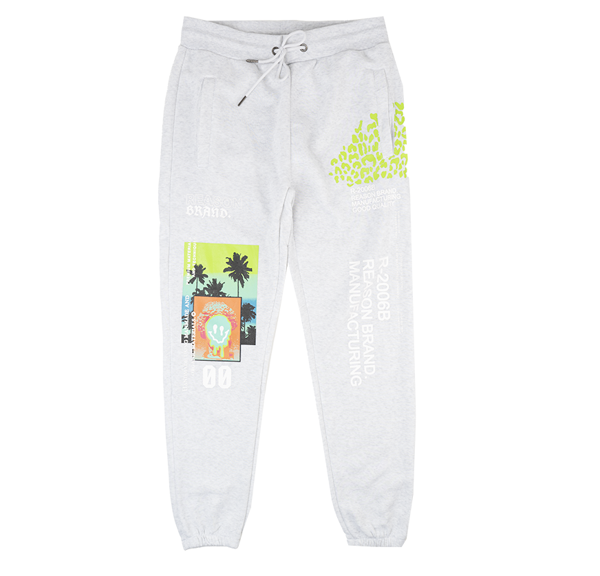 REASON GRAPHIC JOGGER SWEATPANTS GREY - R0-5A