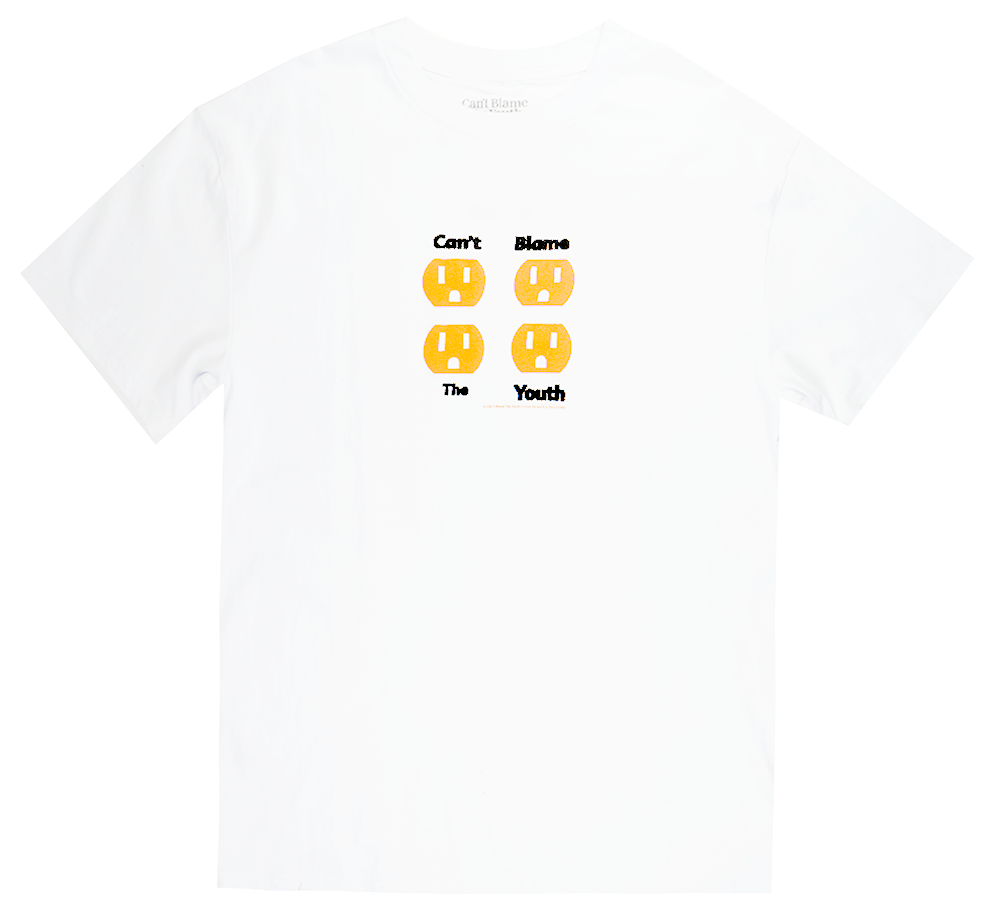 CANT BLAME THE YOUTH T-SHIRT WHITE - ELECTRIC
