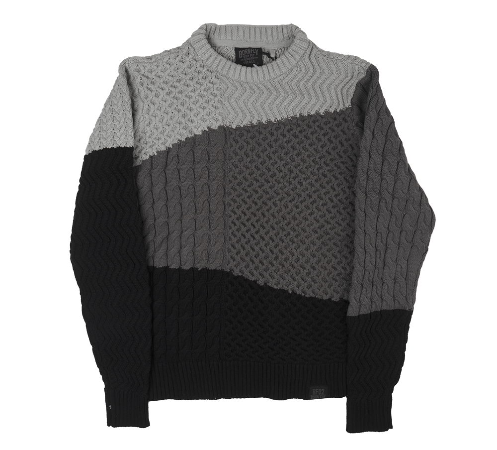 BORN FLY KNITTED CREWNECK CHARCOAL - 2311S4883