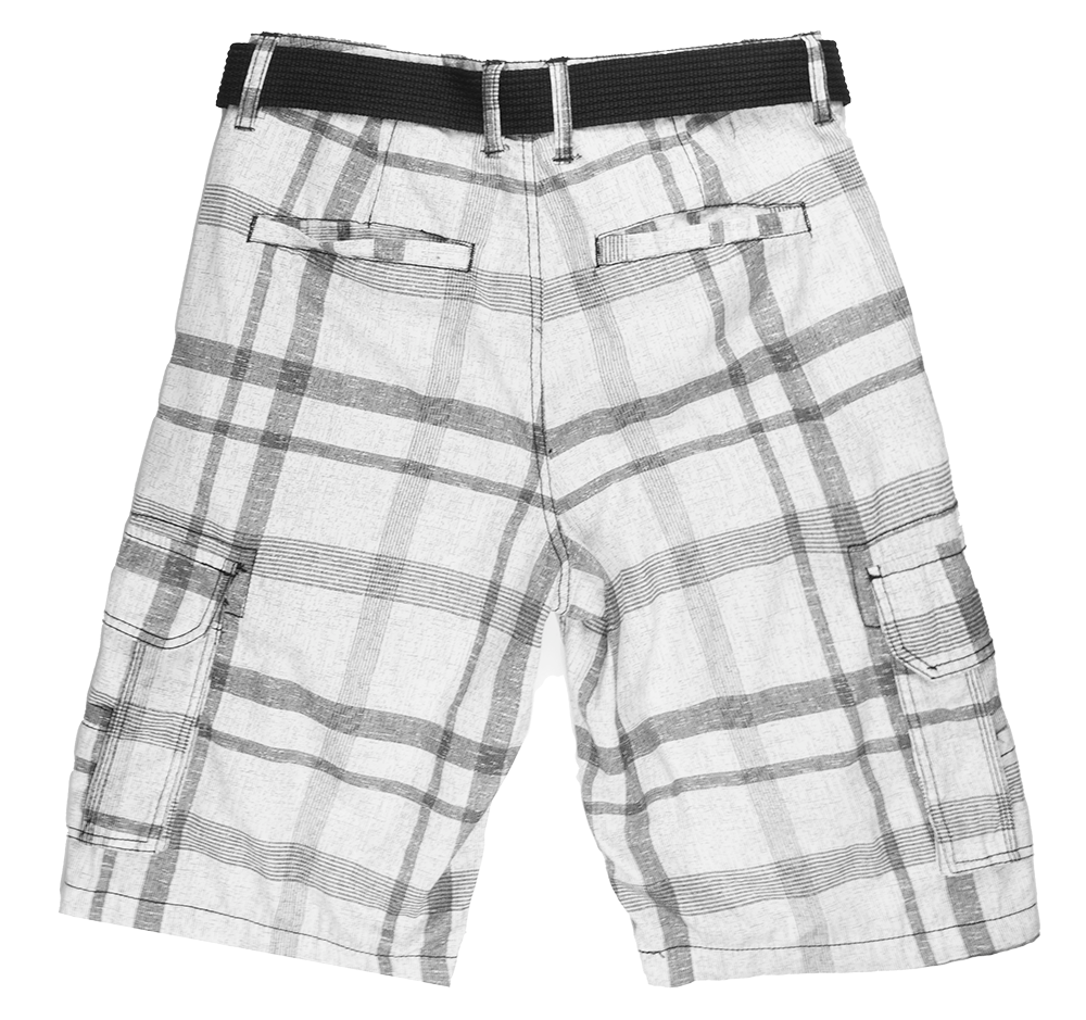 MACHINE BELTED CARGO SHORTS WHITE HTR - 68S05039GO