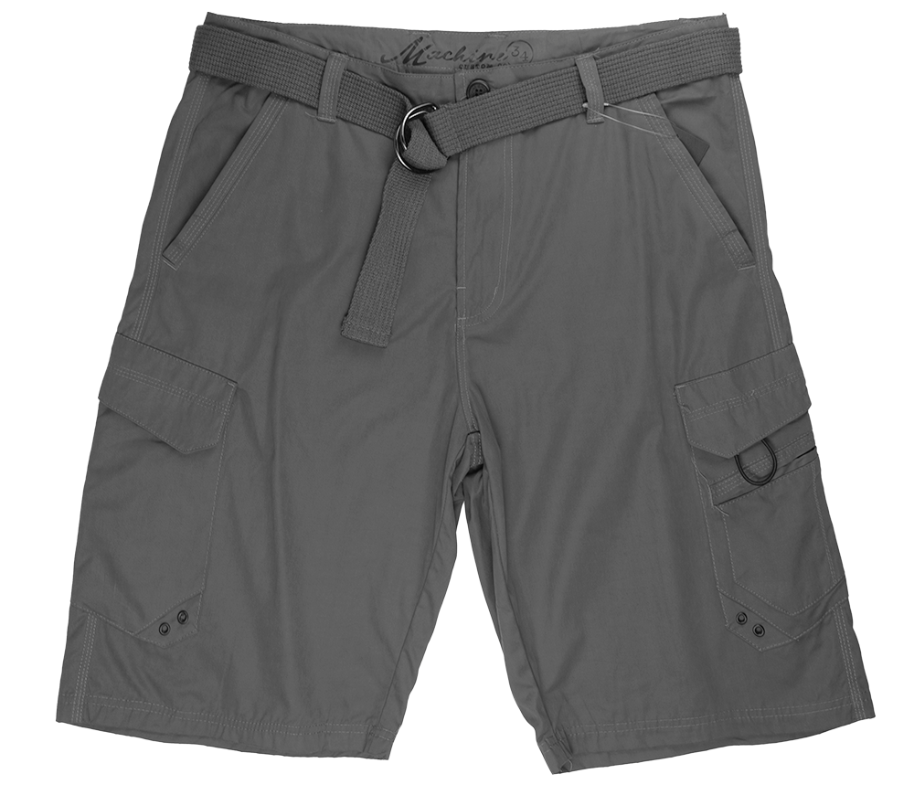 MACHINE BELTED CARGO SHORTS GREY - MACH001