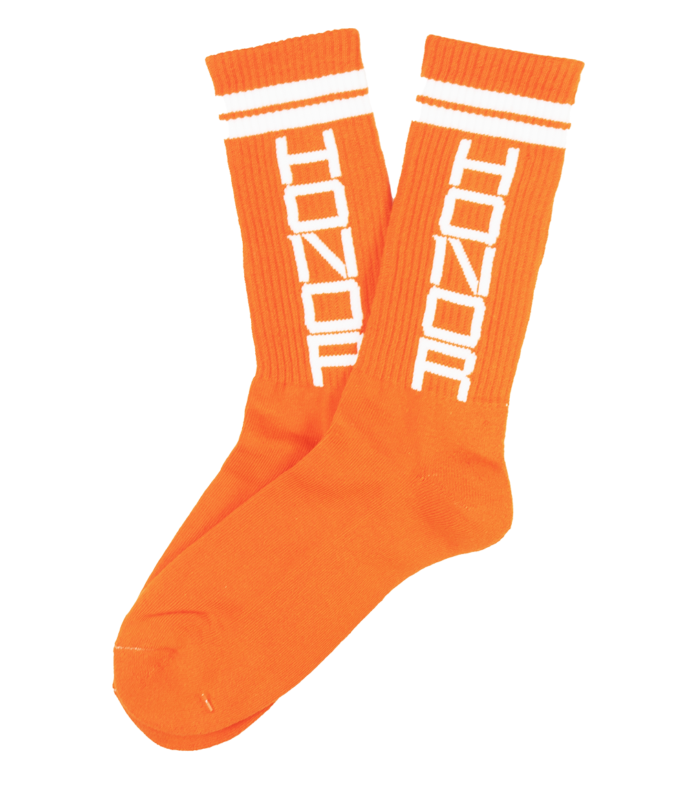 HONOR THE GIFT RIBBED CREW SOCKS ORANGE - HTG1708002