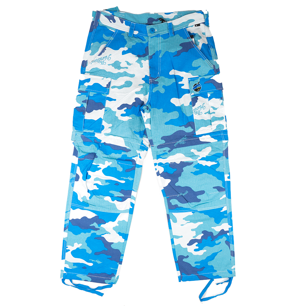 THE HUNDREDS CAMO CARGO PANTS BLUE - L22F104024