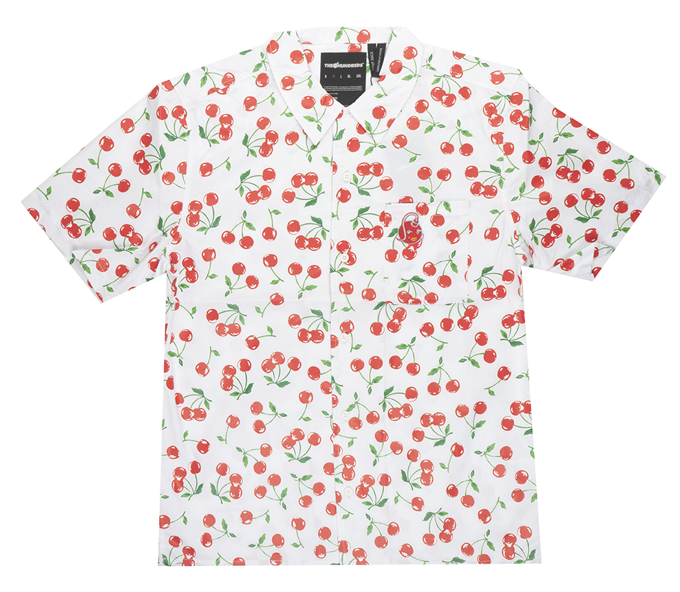 THE HUNDREDS CHERRIES BUTTON DOWN WHITE - L22F108006