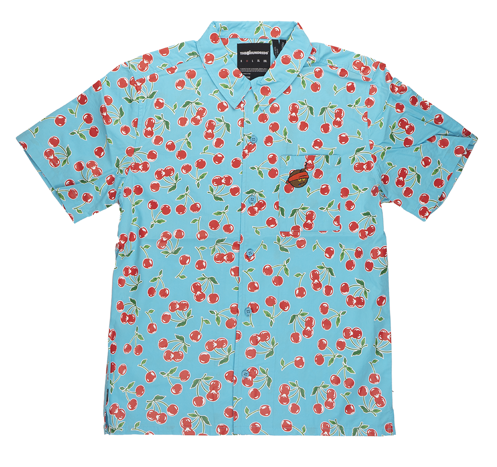 THE HUNDREDS CHERRIES BUTTON DOWN BLUE - L22F108006