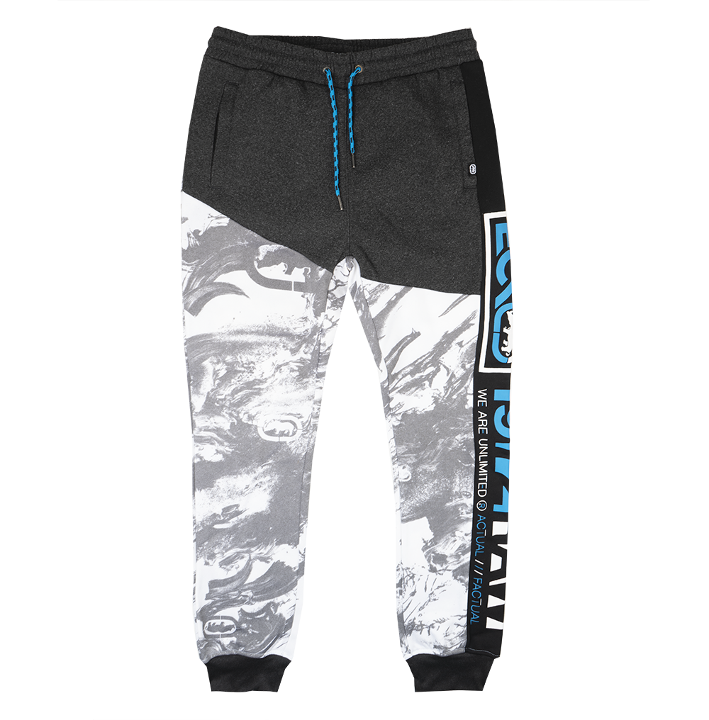 ECKO UNLTD FLEECE JOGGER PANTS CHARCOAL HTR/WHT - EO12G740