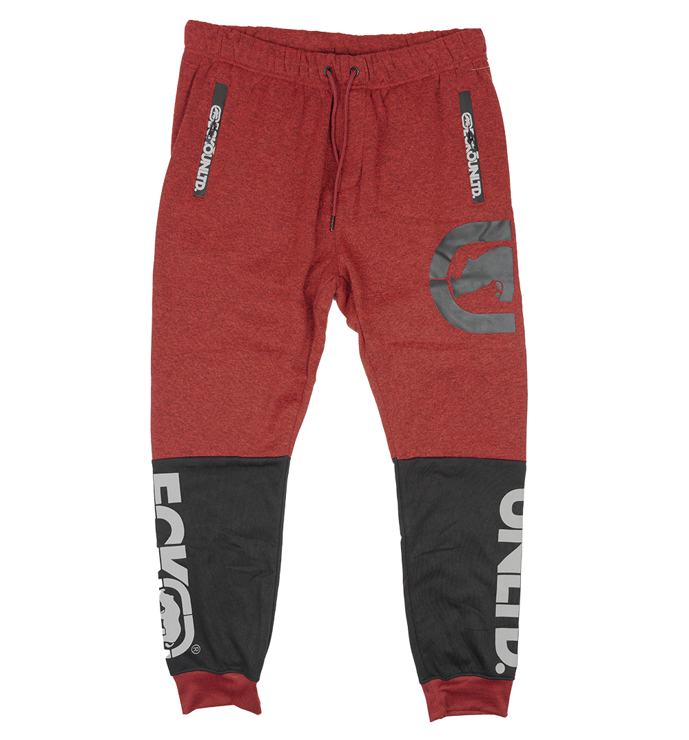 ECKO UNLTD FLEECE JOGGER PANTS TRUE RED MARLED - EO31G619