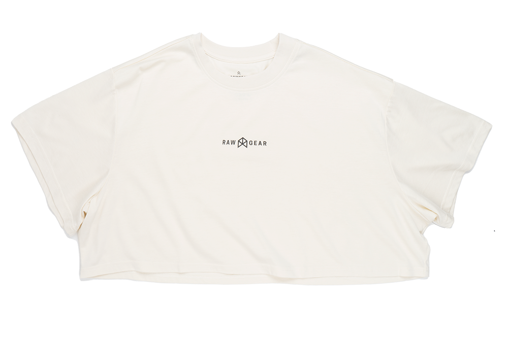 RAW GEAR WOMENS CROP T-SHIRT OFF WHITE - RGW-01-0051