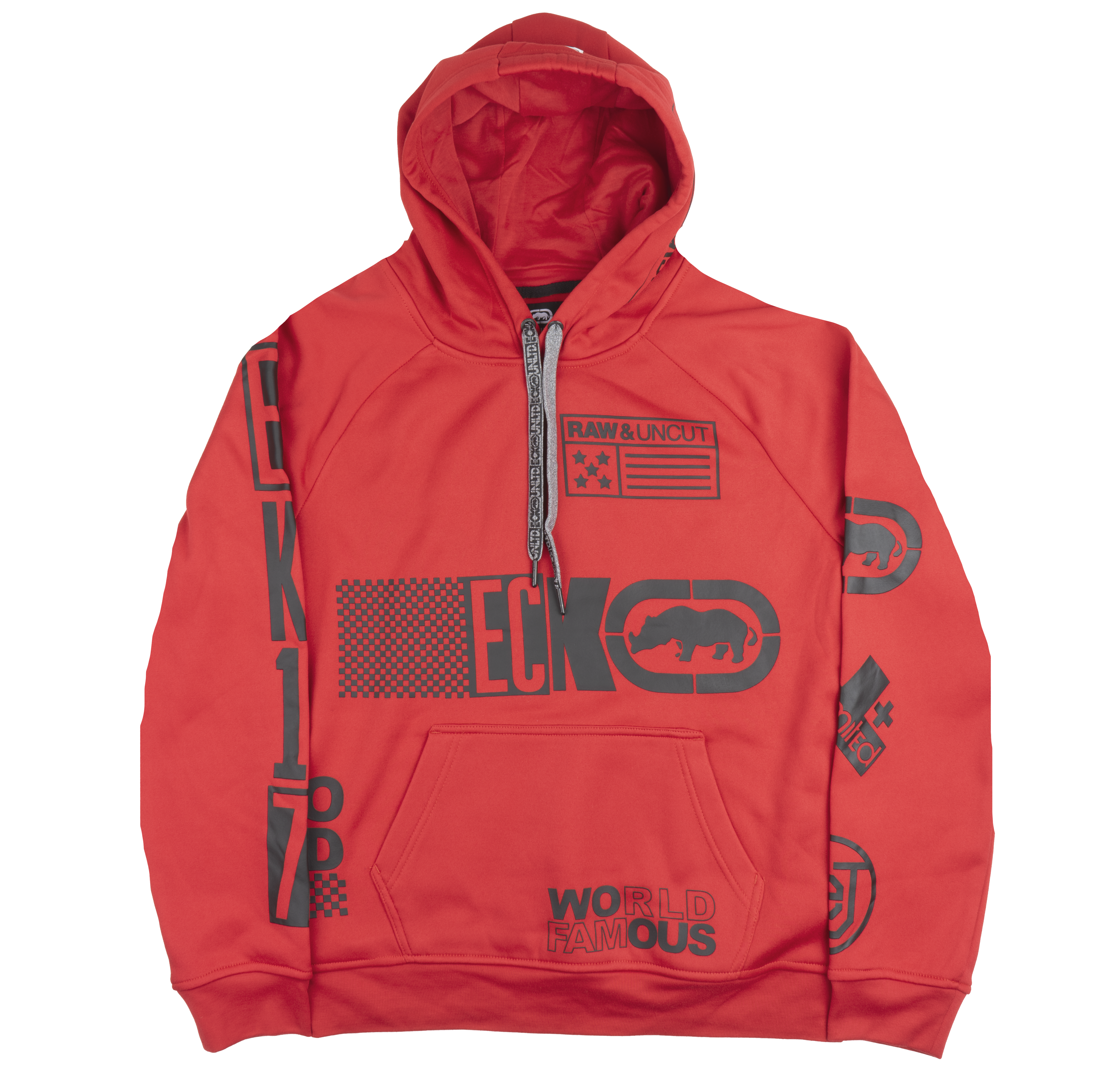 ECKO UNLTD FLEECE HOODIE SWEATSHIRT TRUE ECKO RED - E032H732