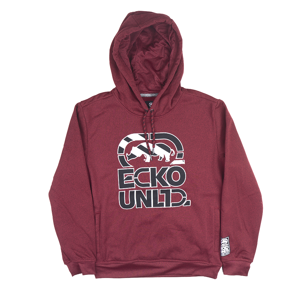 ECKO UNLTD FLEECE HOODIE SWEATSHIRT RED MARLED - E032H922