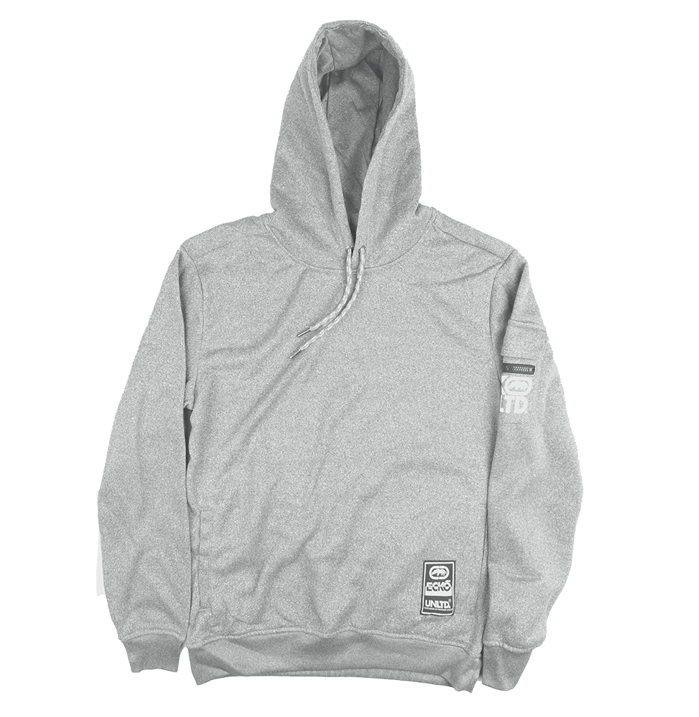 ECKO UNLTD FLEECE HOODIE SWEATSHIRT GREY MARLED - E032H853