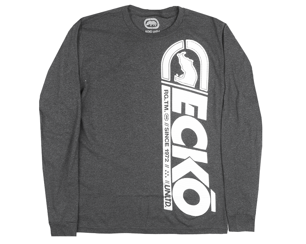 ECKO UNLTD LONG SLEEVE SHIRT CHARCOAL HTR - E031T265