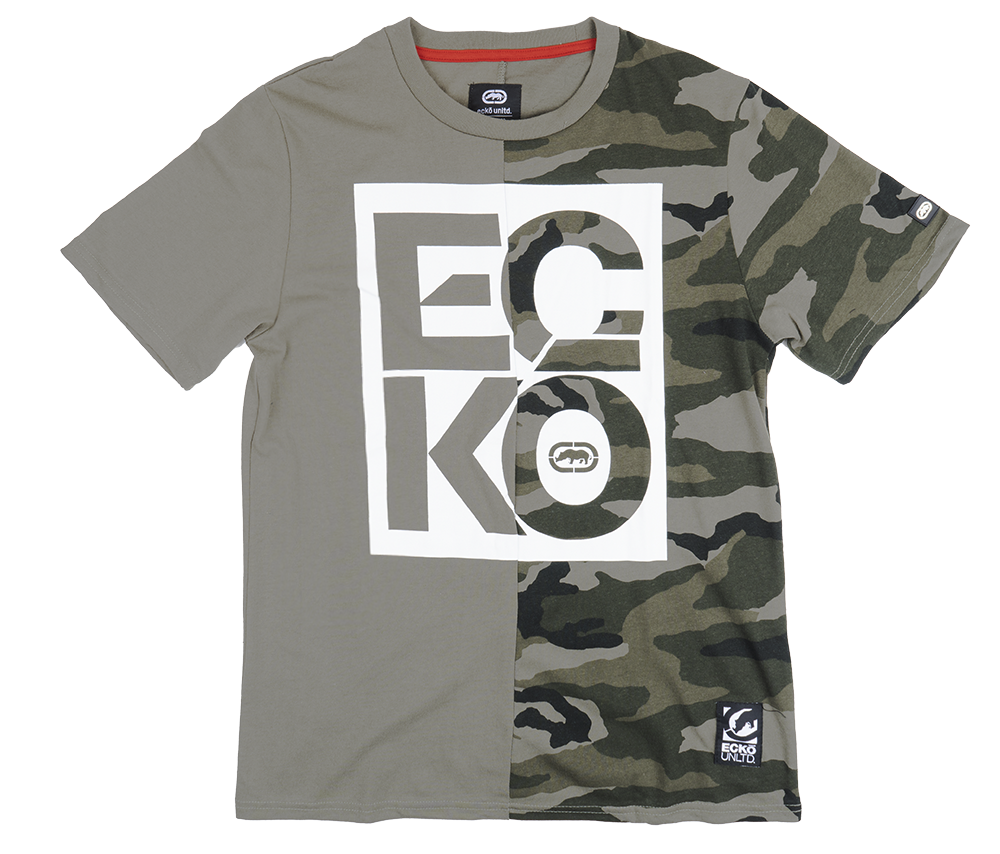 ECKO UNLTD SPLIT T-SHIRT OLIVE - E031K751