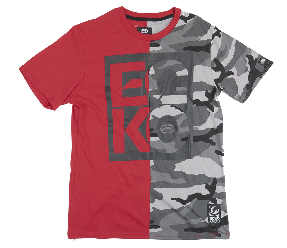 ECKO UNLTD SPLIT T-SHIRT TRUE RED - E031K751