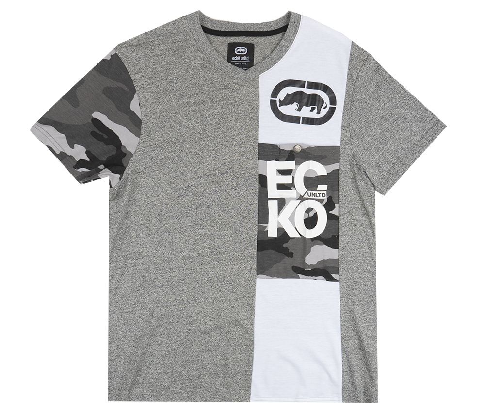 ECKO UNLTD LOGO T-SHIRT GREY MARLED - E012K949