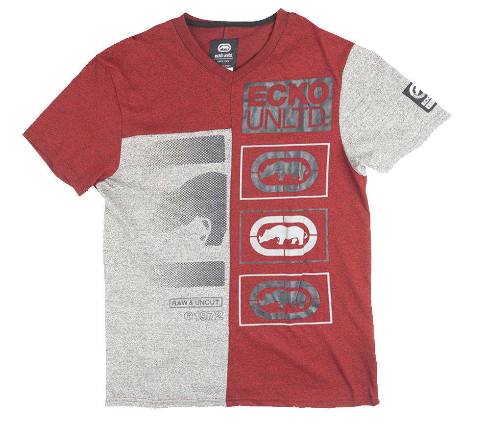 ECKO UNLTD LOGO T-SHIRT TRUE RED MARLED - E012K918