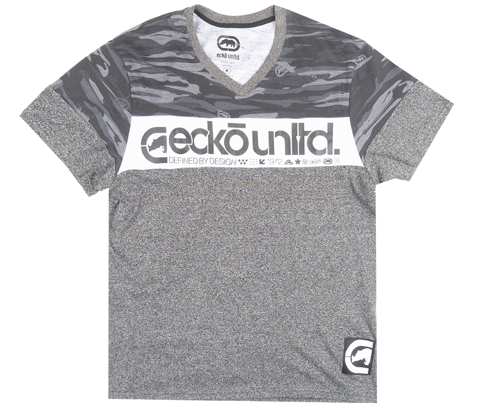 ECKO UNLTD LOGO T-SHIRT BLACK MARLED - E031K806