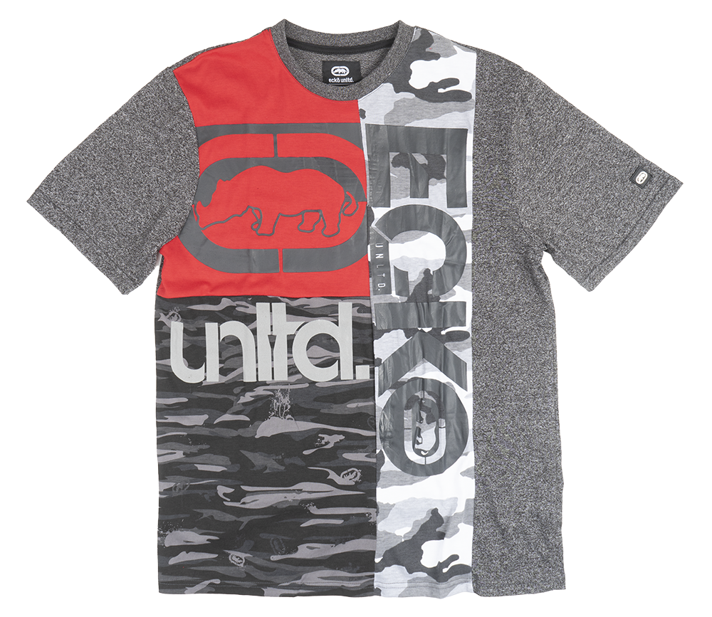 ECKO UNLTD LOGO T-SHIRT BLACK MARLED - E012K947