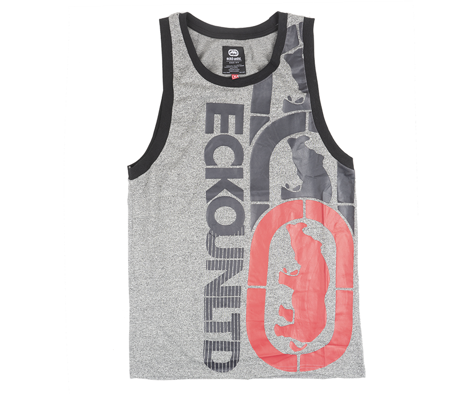 ECKO UNLTD GRAPHIC TANK TOP GREY MARLED - E012A39