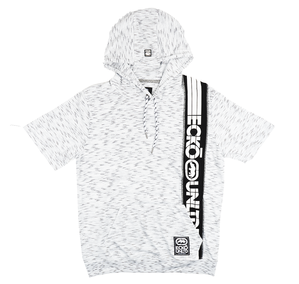 ECKO UNLTD S/S HOODIE SHIRT WHITE SPACEDYE - E012K905