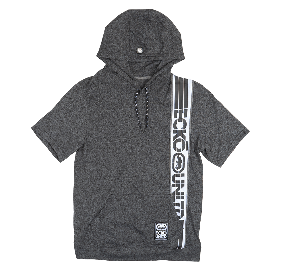 ECKO UNLTD S/S HOODIE SHIRT BLACK MARLED - E012K905