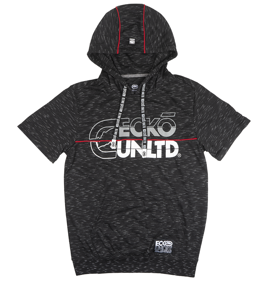 ECKO UNLTD S/S HOODIE SHIRT BLACK FLYKNIT - E012K913