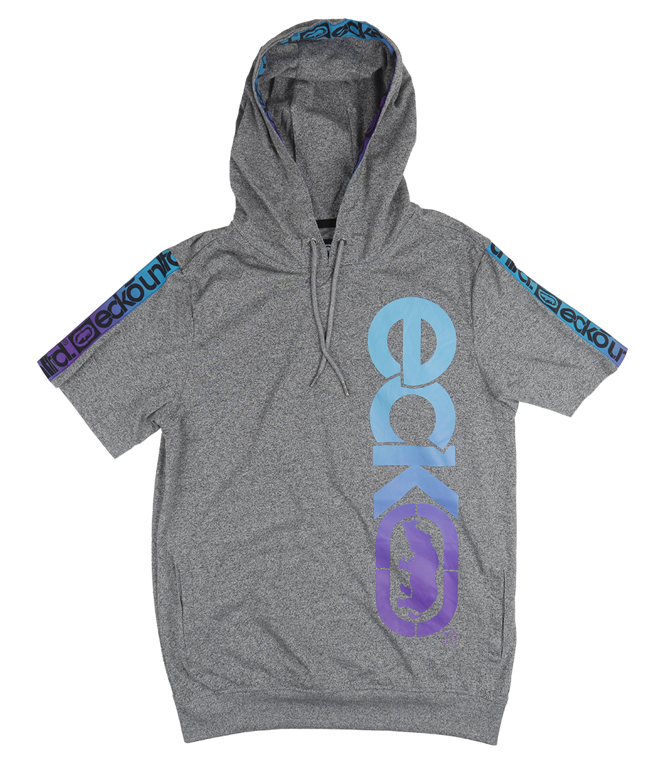 ECKO UNLTD S/S HOODIE SHIRT GREY MARLED - E031K825